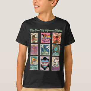 Retro stamp big fan of human rights funny quoteRet T-Shirt