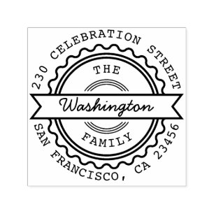 Retro Stamp Custom Family Name & Return Address
