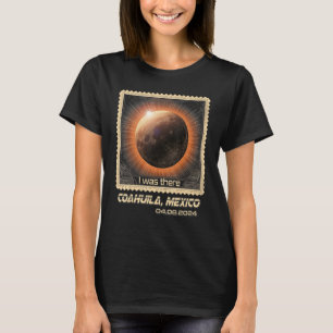 Retro Stamp Total Solar Eclipse 2024 Coahuila Mexi T-Shirt