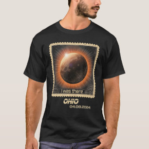 Retro Stamp Total Solar Eclipse 2024 Ohio T-Shirt