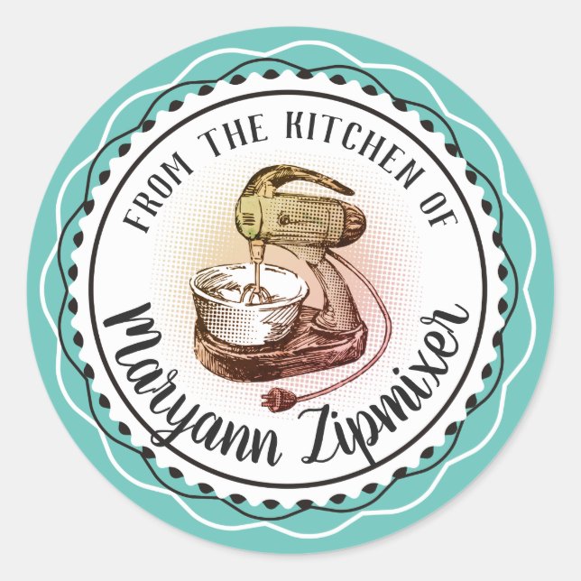 Retro stand mixer from the kitchen of sticker (Front)