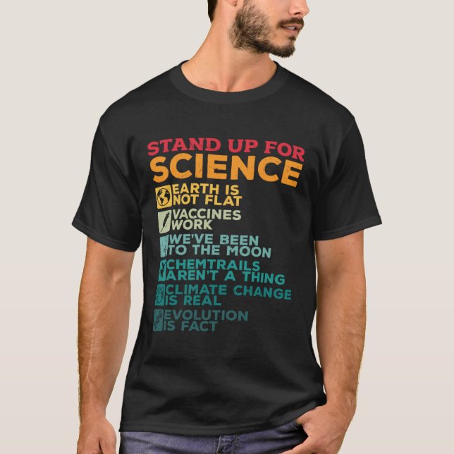 Retro Stand Up For Science T-Shirt (Front)
