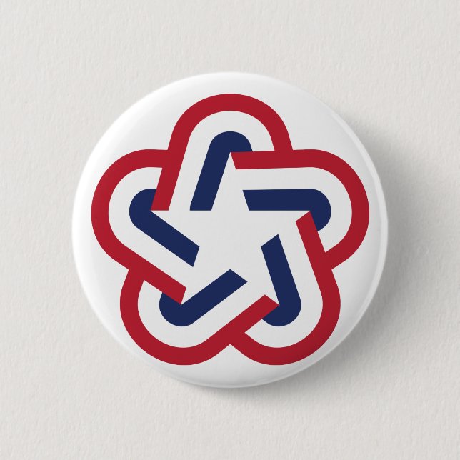 Retro Star 6 Cm Round Badge (Front)