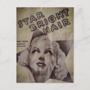 Retro Star Bright Hair Retro Ad Postcard