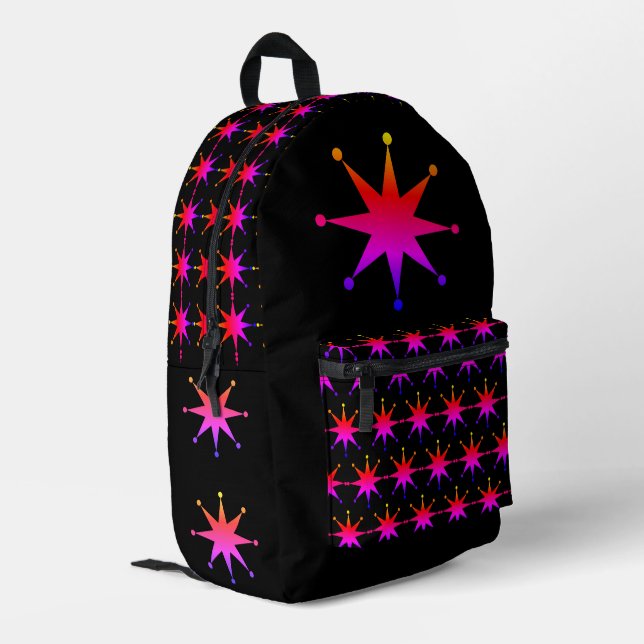 Retro Star Printed Backpack (Back Corner Left)