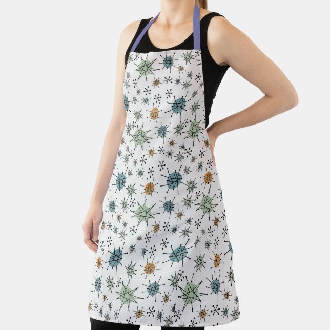 Retro Starburst All-Over Print Apron (Insitu)
