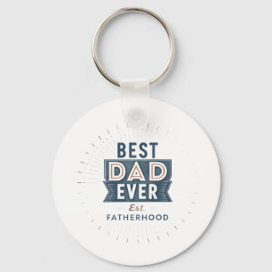 Retro Starburst Best Dad Ever Fatherhood Design Key Ring
