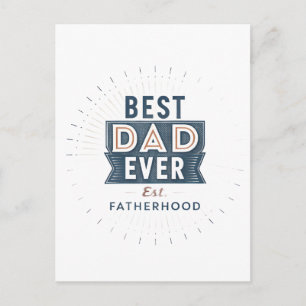 Retro Starburst Best Dad Ever Fatherhood Design Postcard