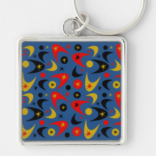 Retro Starburst Boomerang Key Ring