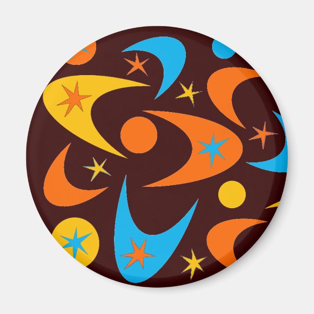Retro Starburst & Boomerang Magnet (Front)
