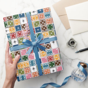 Retro Starburst Dominoes Wrapping Paper