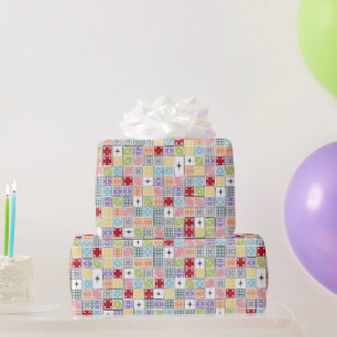 Retro Starburst Dominoes Wrapping Paper