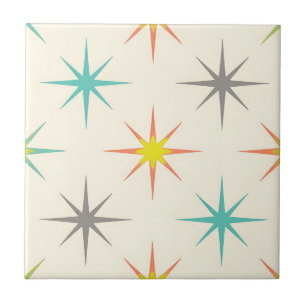 Retro Starburst Mid-Century Pattern Tile