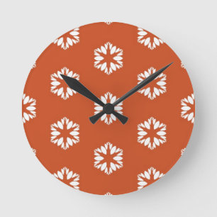 Retro Starburst Pattern Boho Decor Round Clock