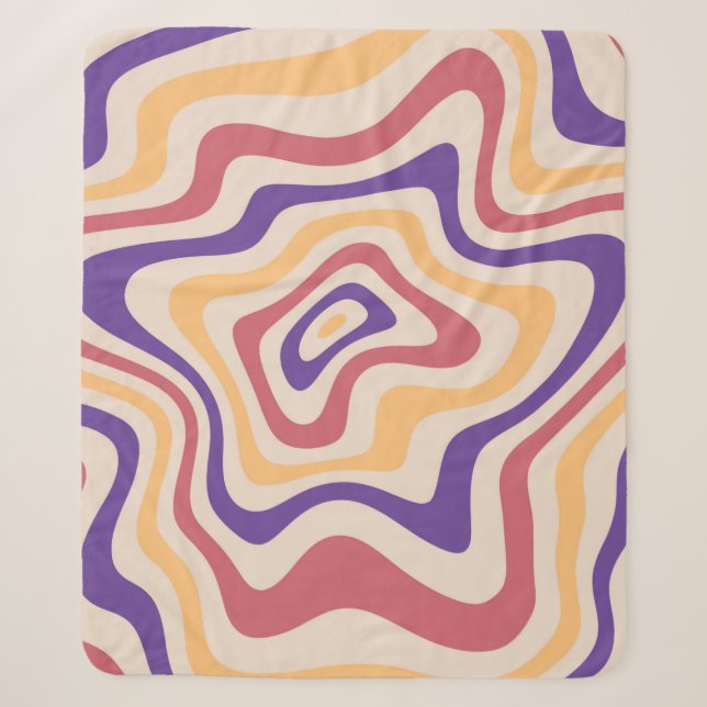 Retro starburst sunburst background pattern. 1960s sherpa blanket (Front)