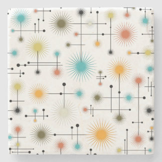 Retro Starbursts A Go-Go! Stone Coaster
