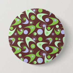Retro Starbursts & Boomerangs 7.5 Cm Round Badge
