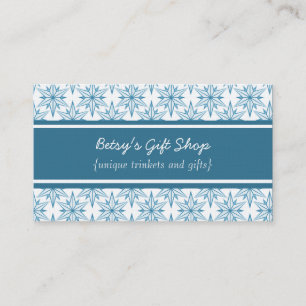 Retro Starbursts Business Card, Blue Card