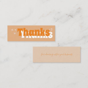 Retro Stars Groovy Orange Thank You Business Card