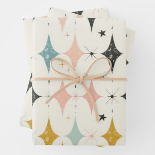 Retro Stars Pattern Wrapping Paper Sheet