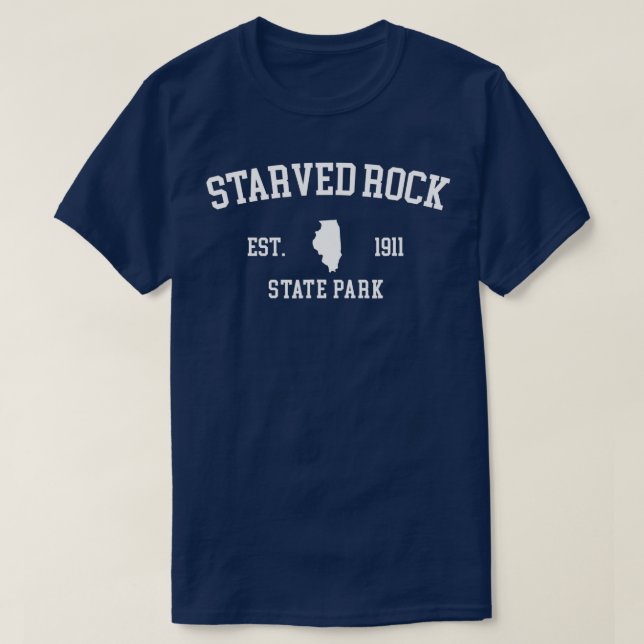 Retro Starved Rock State Park Hiking Illinois Est  T-Shirt (Design Front)