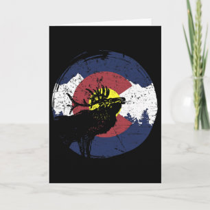 Retro State Flag Colorado Rocky Mountains Skiing A Card