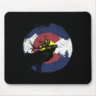 Retro State Flag Colorado Rocky Mountains Skiing A Mouse Mat