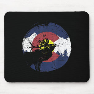 Retro State Flag Colorado Rocky Mountains Skiing A Mouse Mat