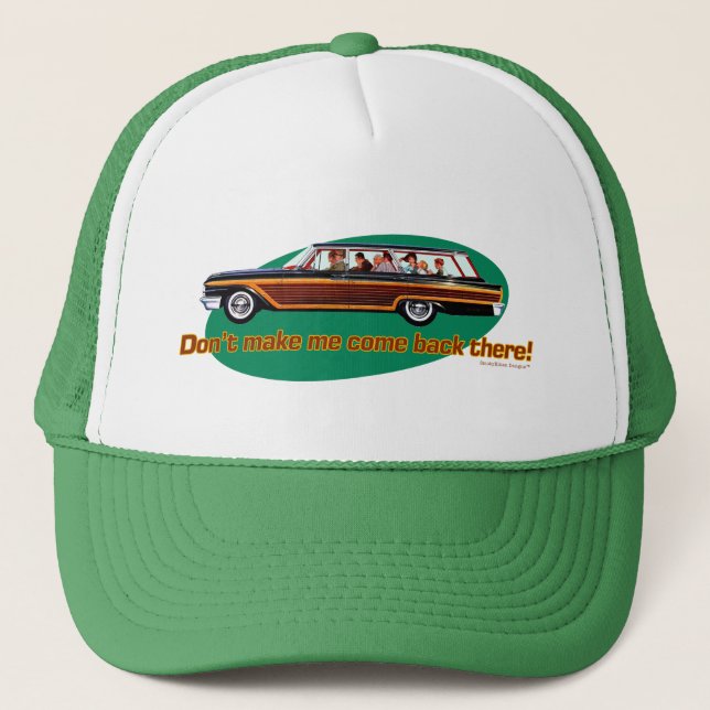 Retro Station Wagon  (Brown & Green) Trucker Hat (Front)