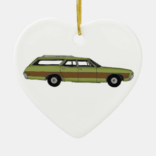 retro station wagon ceramic tree decoration