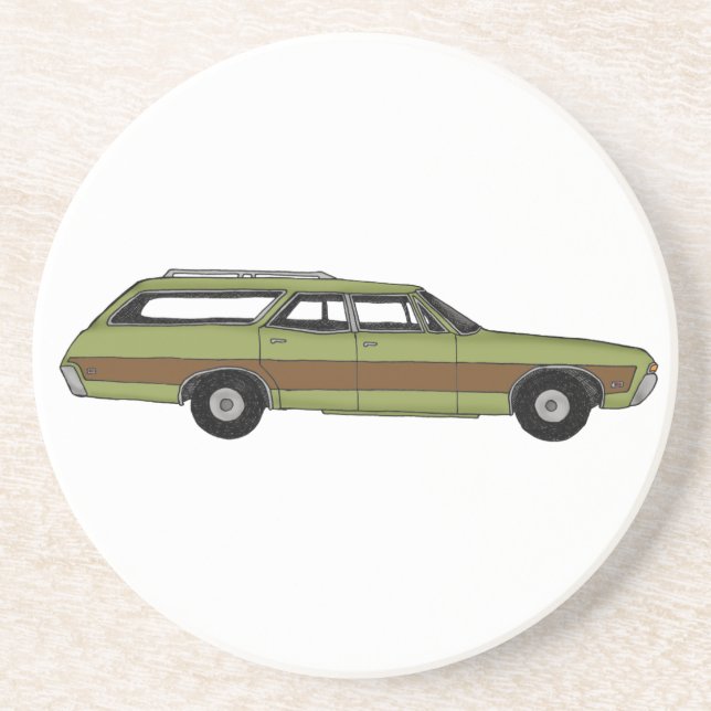 retro station wagon coaster (Front)