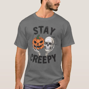 Retro Stay Creepy Skeleton Hand Halloween T-Shirt