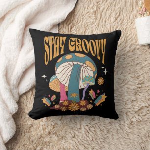 Retro Stay Groovy Mushroom Cushion