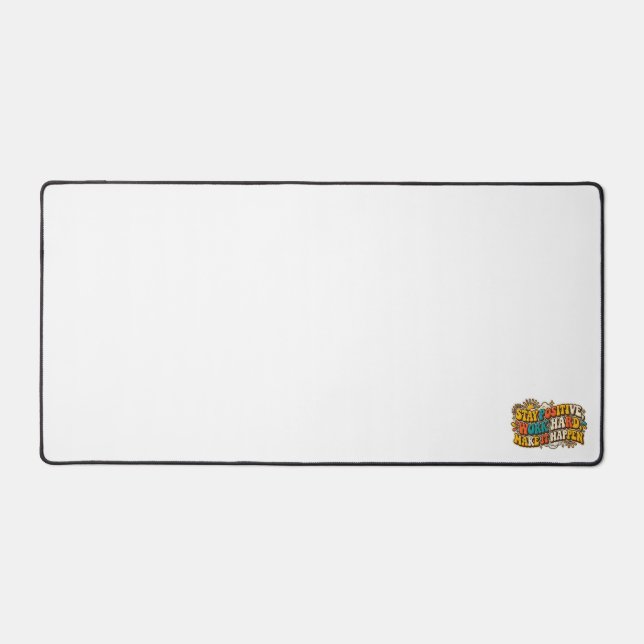 Retro Stay Positive Desk Mat & Mouse Pad (Front)
