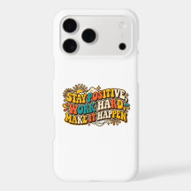 Retro Stay Positive iPhone Case