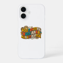 Retro Stay Positive iPhone Case