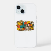 Retro Stay Positive iPhone Case