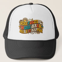 Retro Stay Positive Trucker Hat