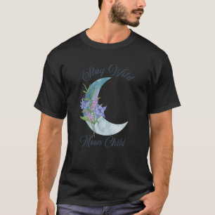 Retro Stay Wild Moon Child Floral Moon Hippie Boho T-Shirt