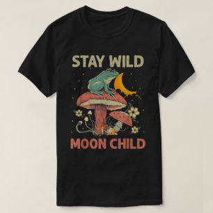 Retro Stay Wild Moon Child Frog Mushroom Hippie T-Shirt