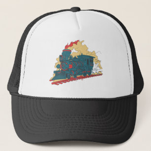 Retro Steam Train - Vintage Transport Lover Trucker Hat