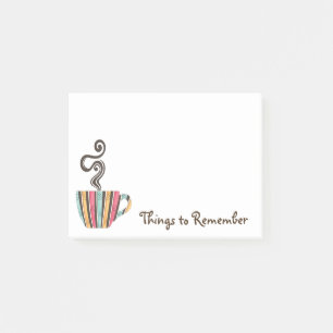 Retro Steaming Coffee Illustration Post-it Notes