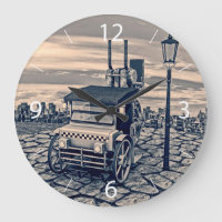 Retro Steampunk Taxi Cab City Art