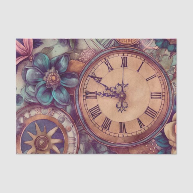 Retro Steampunk Tissue Paper (Front)