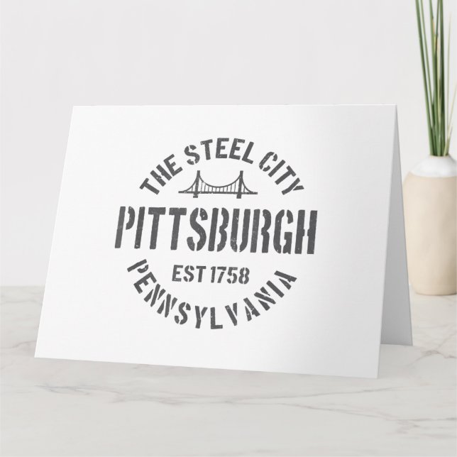 Retro Steel City Pittsburgh Pennsylvania Yinz vint Card (Front)