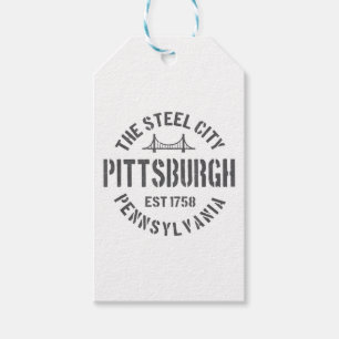 Retro Steel City Pittsburgh Pennsylvania Yinz vint Gift Tags
