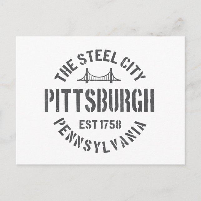 Retro Steel City Pittsburgh Pennsylvania Yinz vint Holiday Postcard (Front)