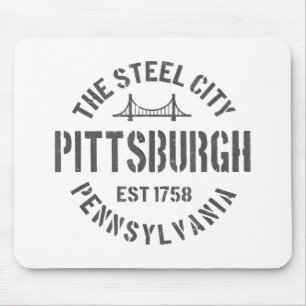 Retro Steel City Pittsburgh Pennsylvania Yinz vint Mouse Mat