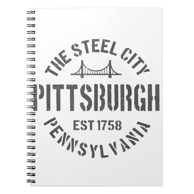 Retro Steel City Pittsburgh Pennsylvania Yinz vint Notebook (Front)