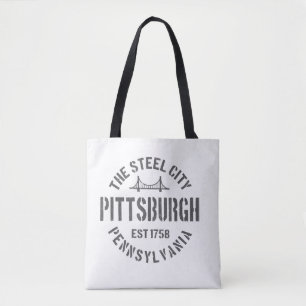 Retro Steel City Pittsburgh Pennsylvania Yinz vint Tote Bag